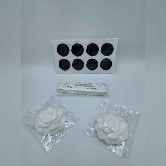 CHANEL Other - CHANEL Camellias Ribbon 4yd & CC Seal Stickers Set | Authentic Gift Packaging